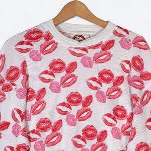 PJ Salvage Waffle Thermal Lipstick Kiss Ski Jammie Set Womens 1X Loungewear Cozy